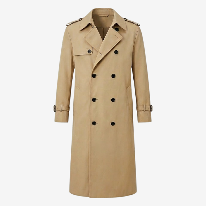 NOMU | Men's Classic Double-Breasted Trench Coat – Timeless Tailored Outerwear