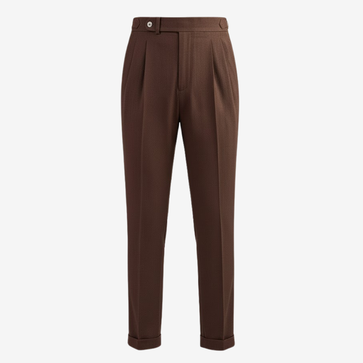 NOMU | Men's Tailored Pleated Ankle Trousers – Modern Slim Fit Dress Pants