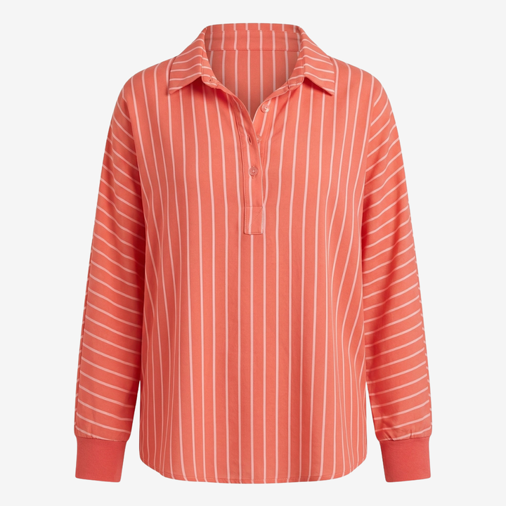 NOMU | Women’s Striped Long Sleeve Button Blouse