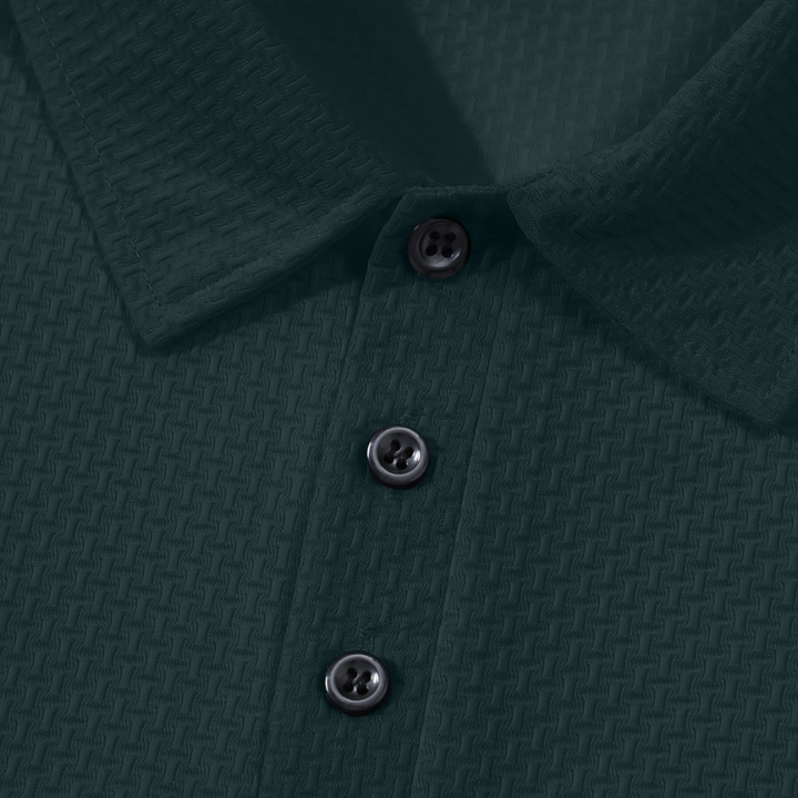 NOMU | Men's Textured Polo Shirt – Classic Short Sleeve Casual Fit