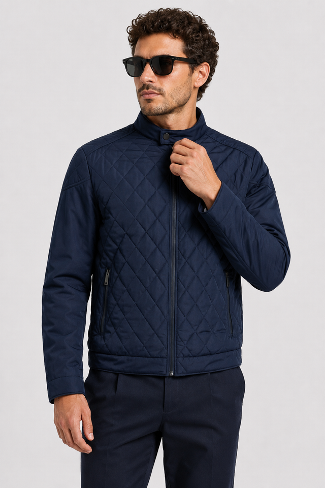 NOMU | Men's Quilted Zip-Up Jacket – Lightweight Modern Outerwear