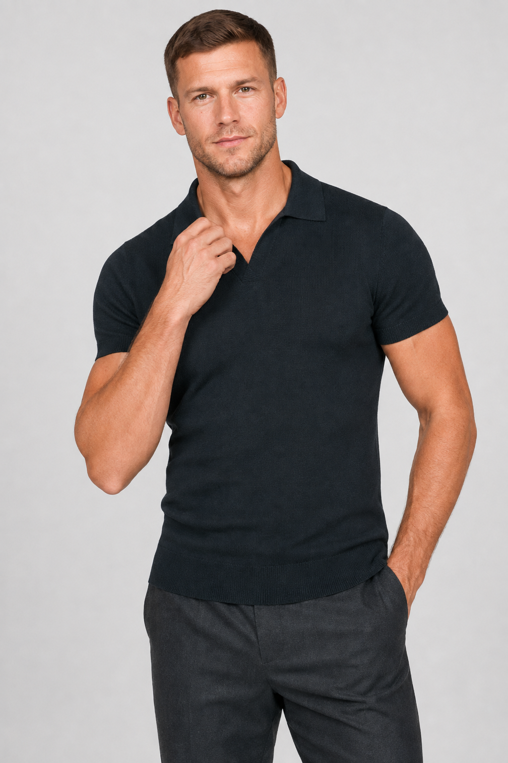 NOMU | Men’s Short Sleeve Open Collar Polo Shirt