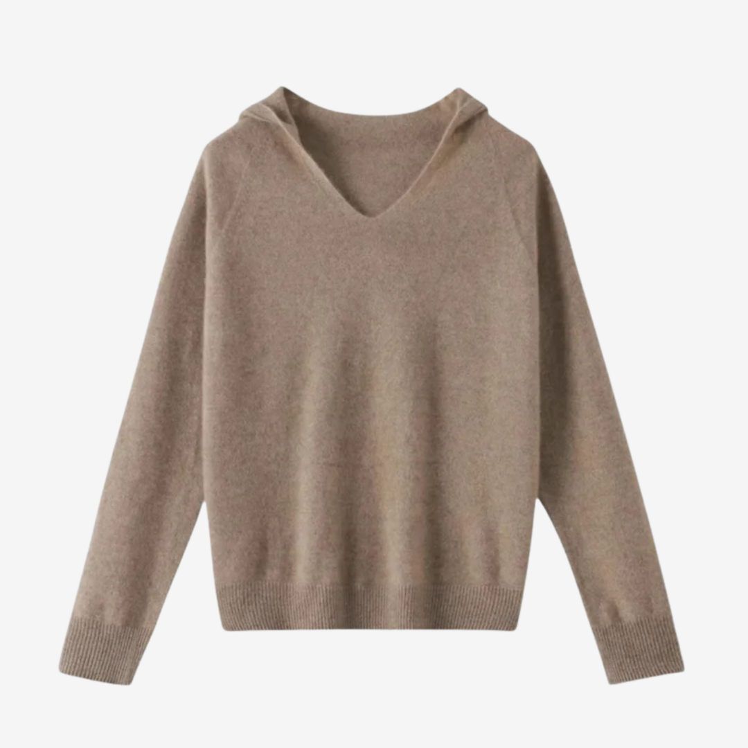 NOMU | Women's Hooded Knit Sweater – Soft Relaxed Pullover Hoodie