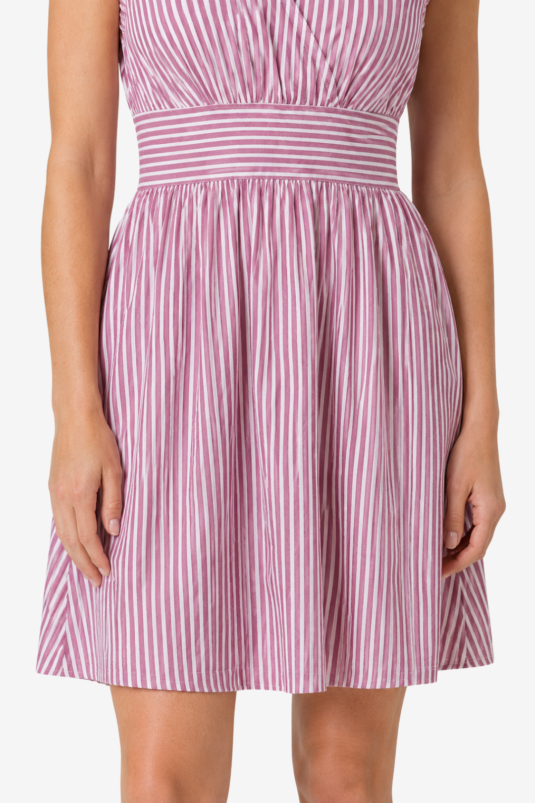 NOMU | Women's Striped Mini Dress – Ruffle Sleeve Smocked Waist Design