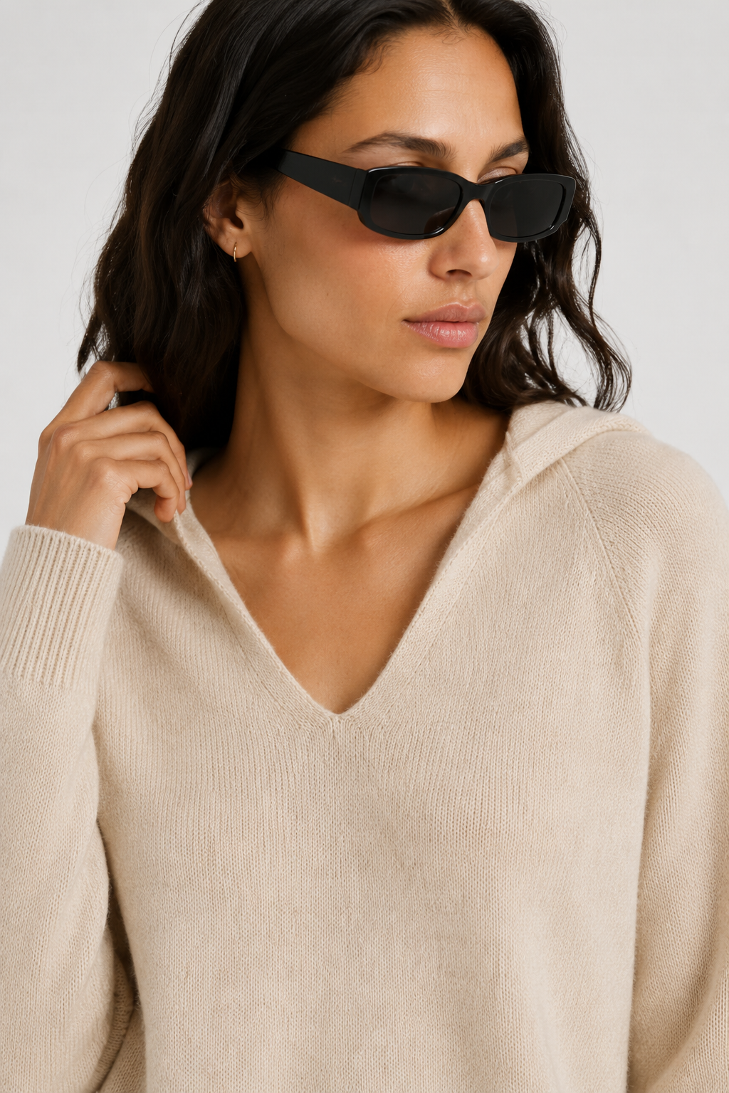 NOMU | Women's Hooded Knit Sweater – Soft Relaxed Pullover Hoodie