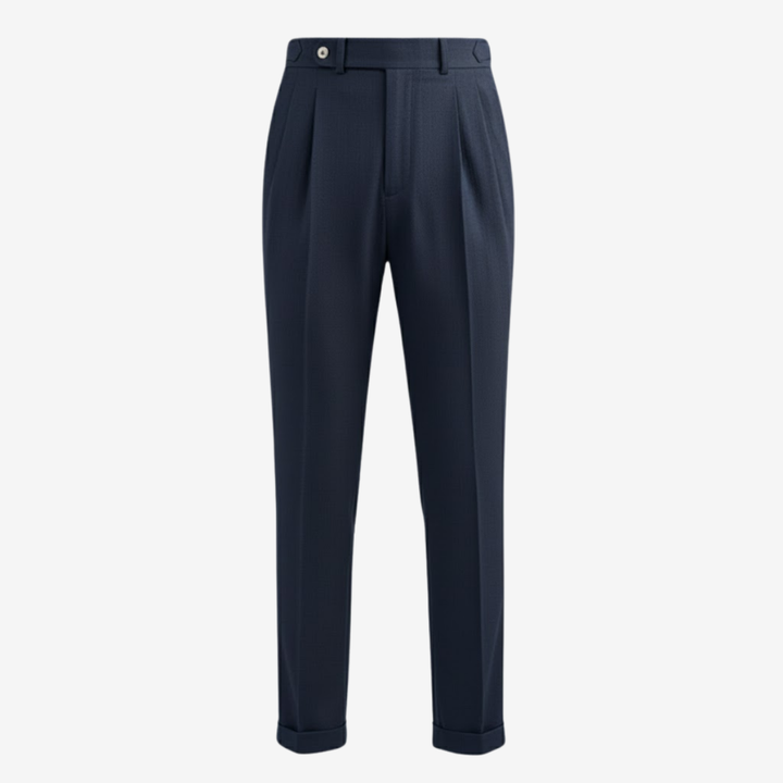 NOMU | Men's Tailored Pleated Ankle Trousers – Modern Slim Fit Dress Pants