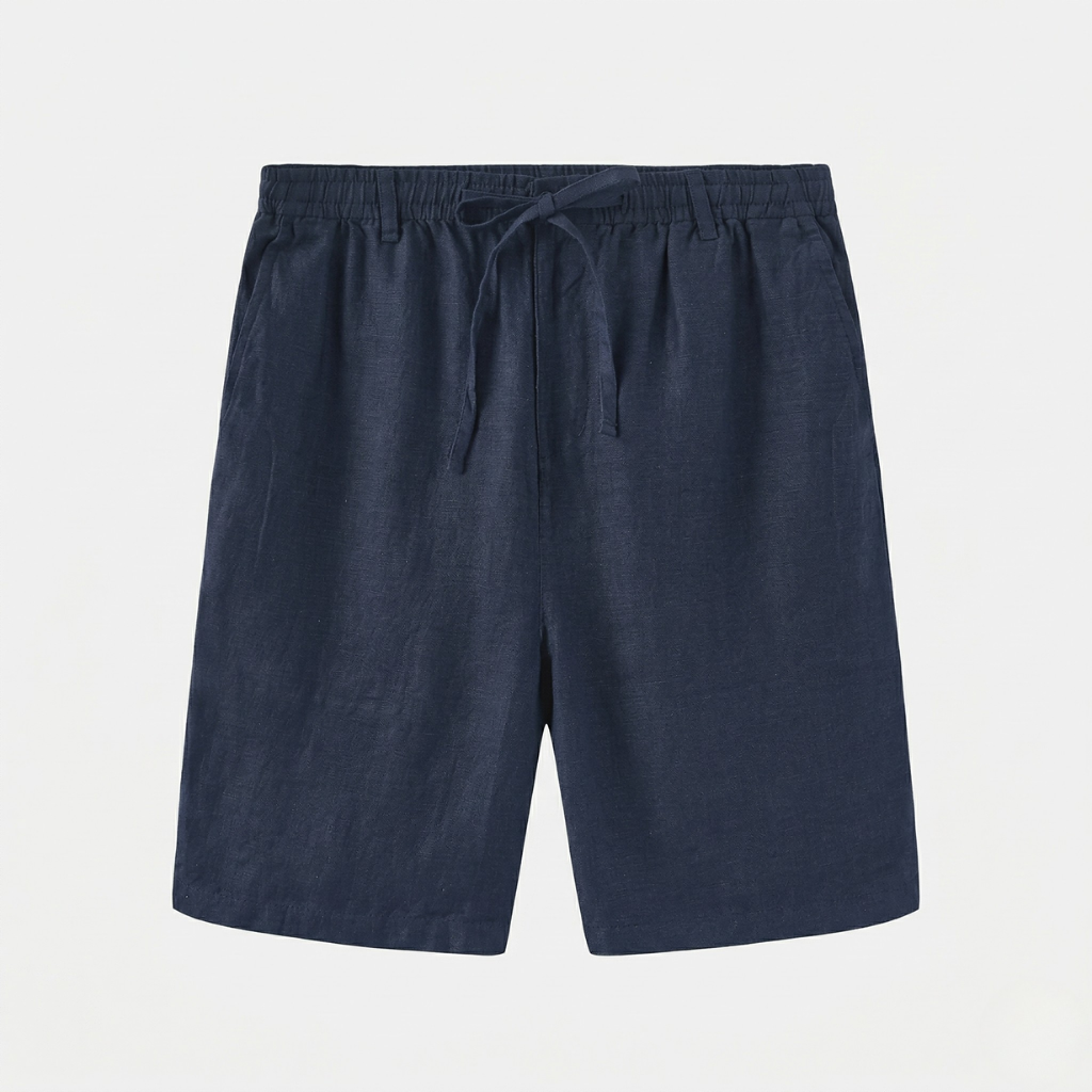 NOMU | Men's Linen Blend Drawstring Shorts – Relaxed Fit Casual Summer Shorts