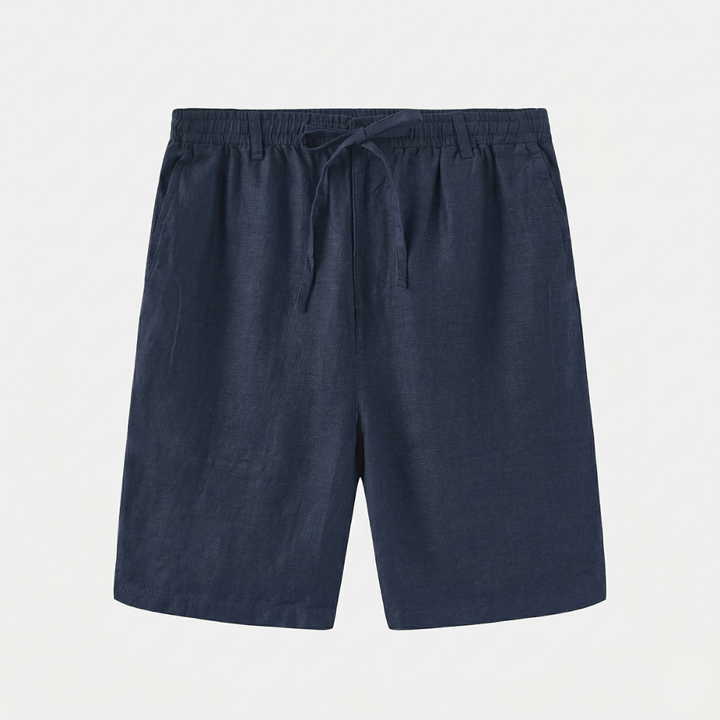 NOMU | Men's Linen Blend Drawstring Shorts – Relaxed Fit Casual Summer Shorts