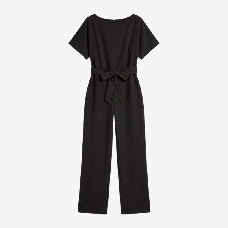 NOMU | Women's Minimalist Belted Wide-Leg Jumpsuit – Elegant Relaxed One-Piece Outfit