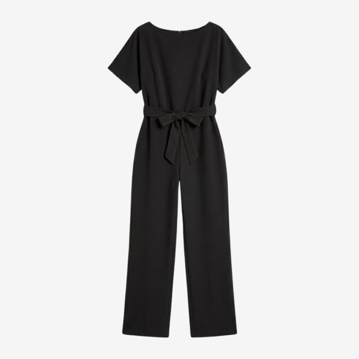 NOMU | Women's Minimalist Belted Wide-Leg Jumpsuit – Elegant Relaxed One-Piece Outfit