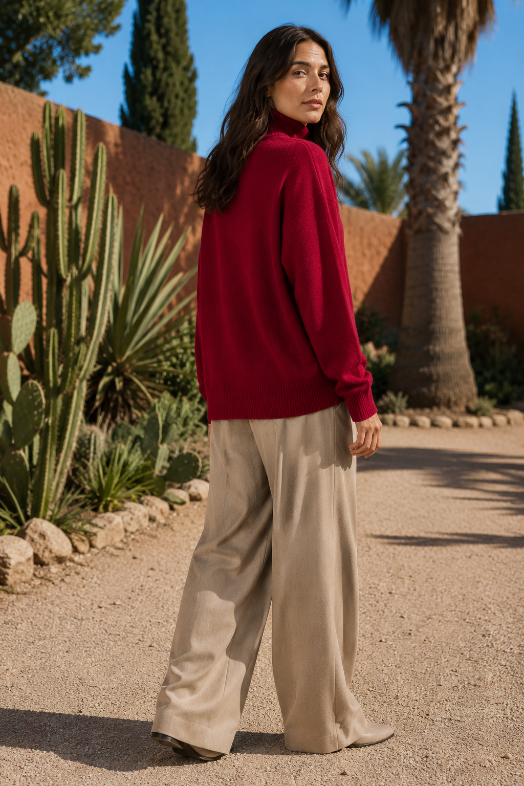 NOMU | Women's Oversized Turtleneck Sweater – Soft Relaxed Knit Pullover