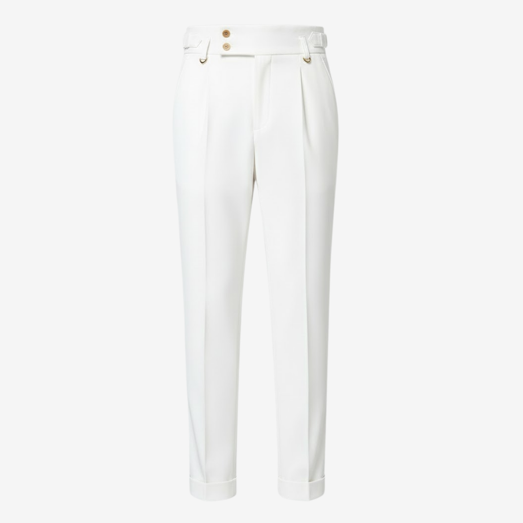 NOMU | Men's Pleated Tapered Dress Trousers – Classic Tailored Formal Pants