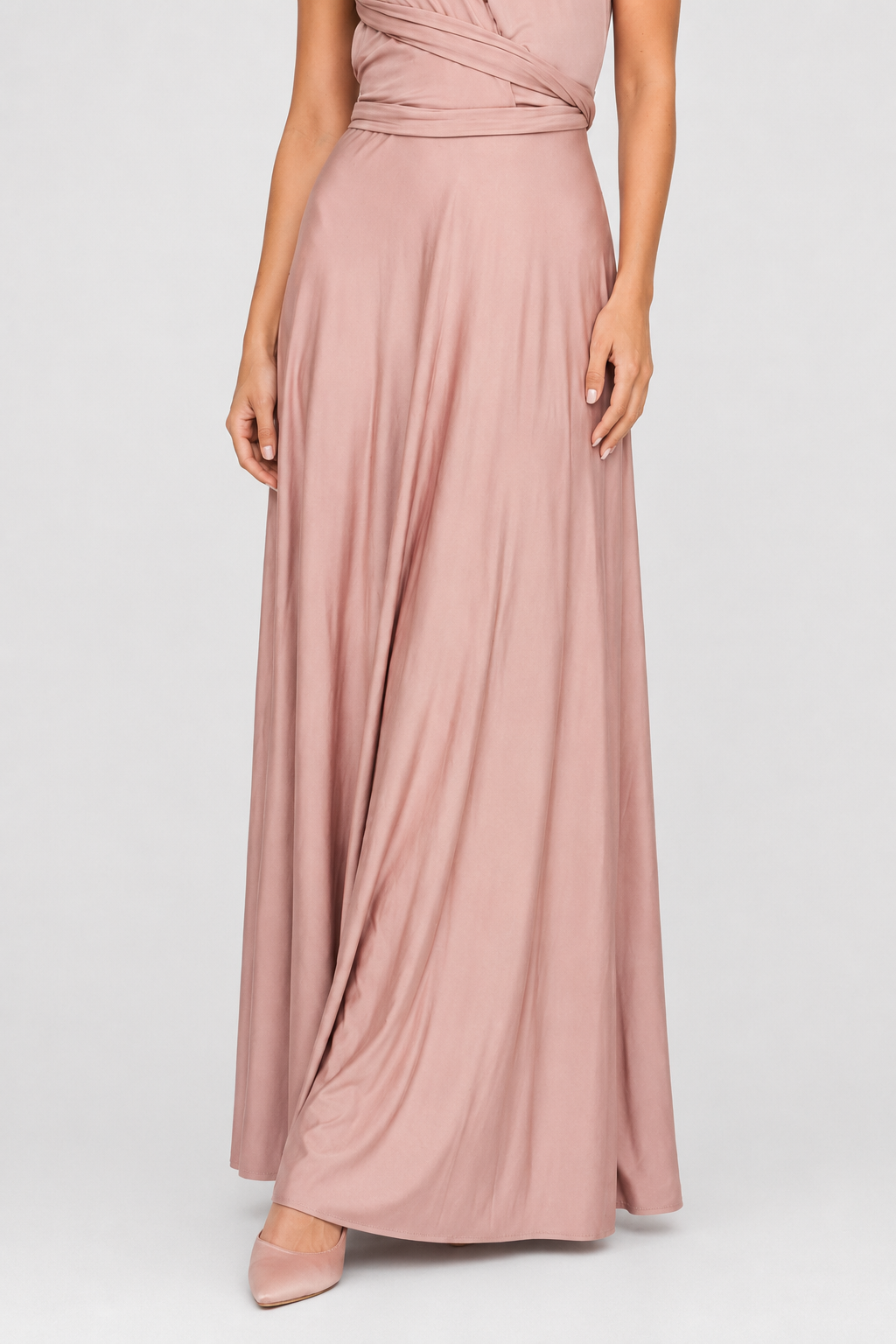 NOMU | Women's One Shoulder Maxi Dress – Sleeveless Draped Waist Relaxed Fit Design