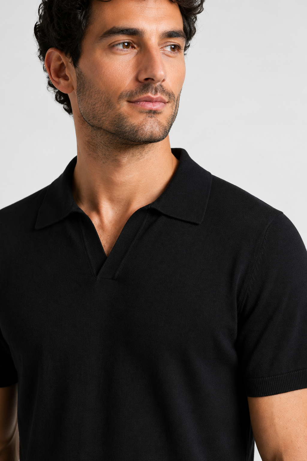 NOMU | Men's Minimalist Knit Polo Shirt – Smart Casual Short Sleeve Sweater Top