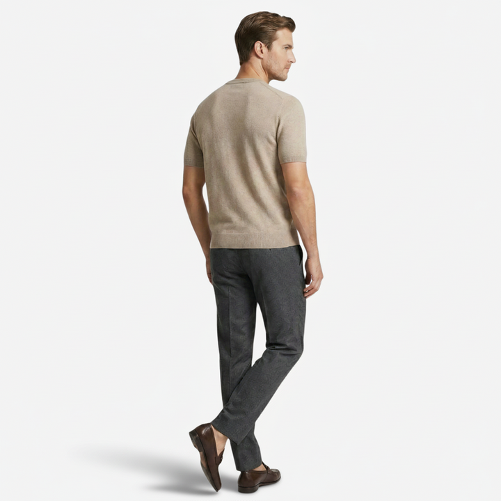 NOMU | Men's Fine Knit Crew Neck Sweater Tee – Minimalist Soft-Touch Top