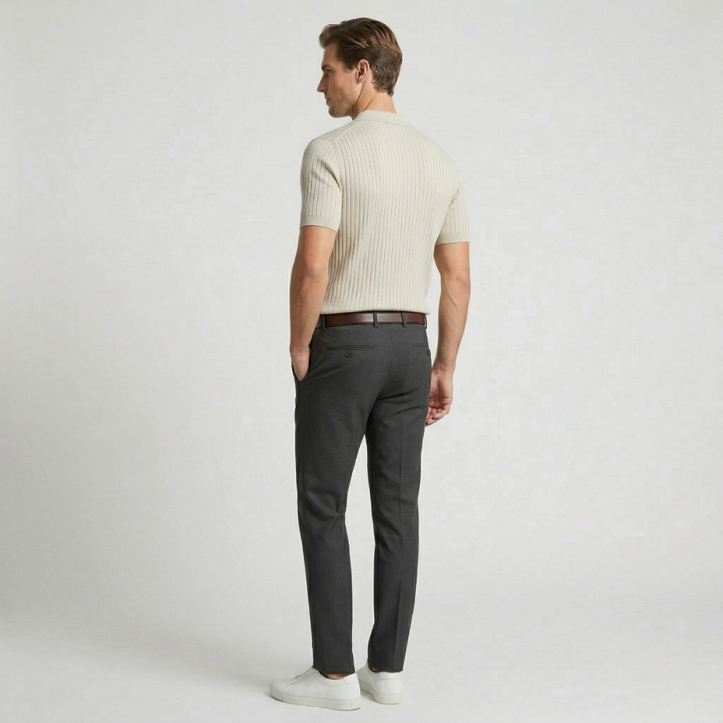 NOMU | Men’s Ribbed Short Sleeve Polo Shirt
