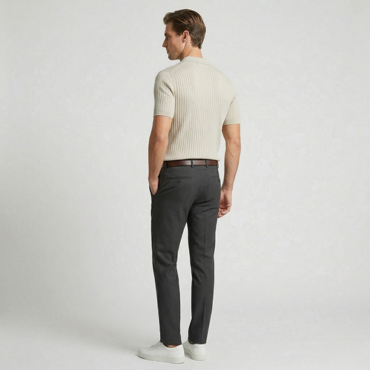 NOMU | Men’s Ribbed Short Sleeve Polo Shirt