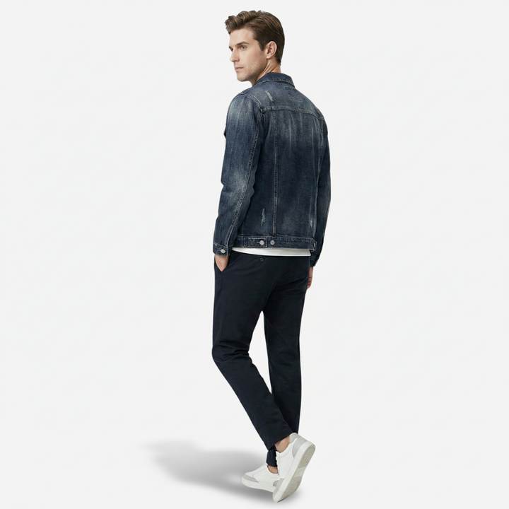 NOMU | Men's Classic Denim Jacket – Casual Vintage Wash Trucker Outerwear