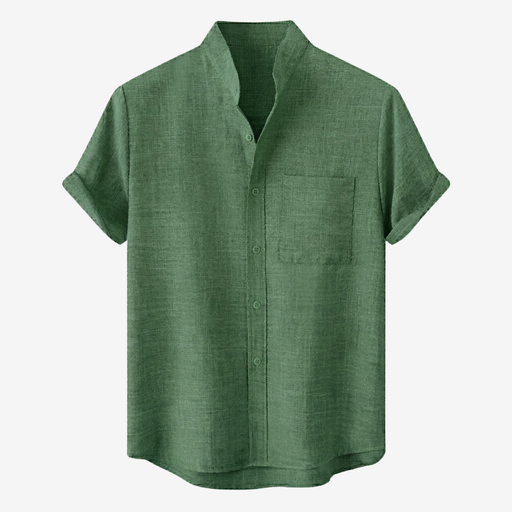 NOMU | Men’s Short Sleeve Mandarin Collar Shirt