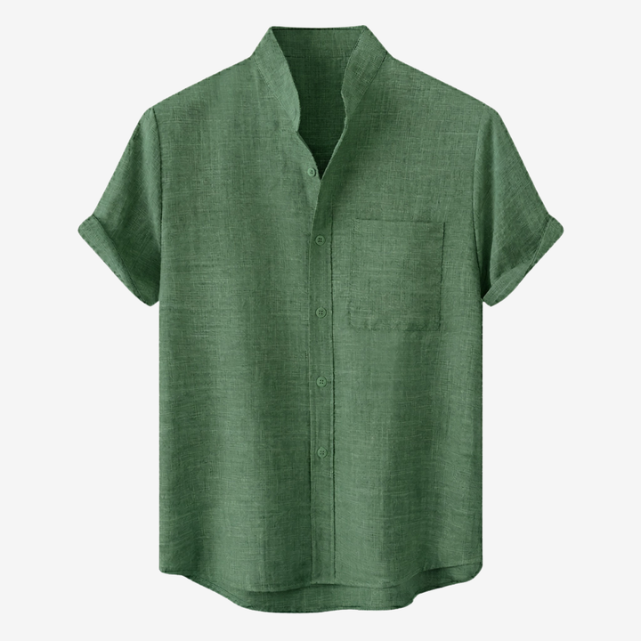 NOMU | Men’s Short Sleeve Mandarin Collar Shirt