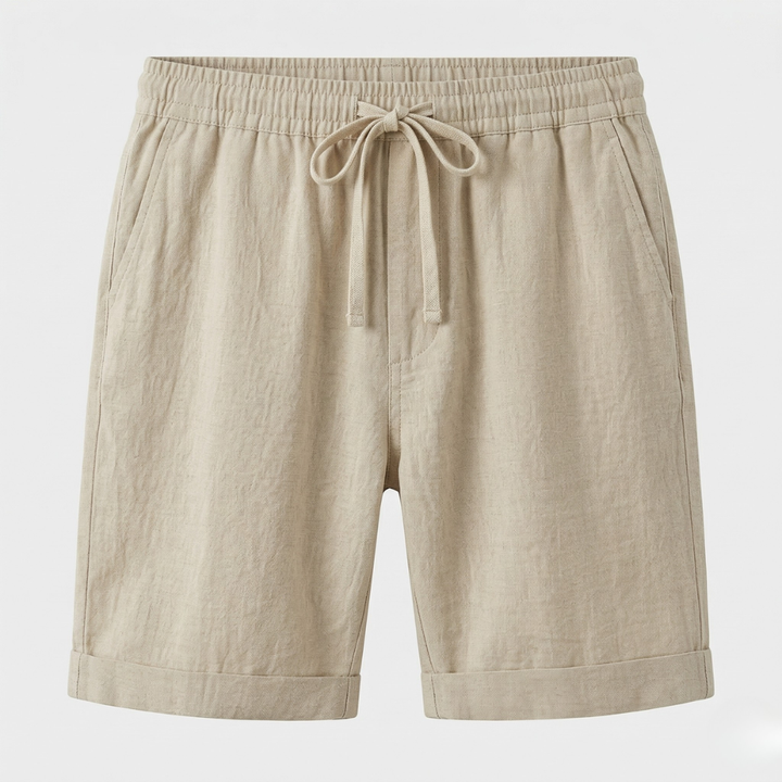 NOMU | Men's Linen Blend Drawstring Shorts – Casual Relaxed Summer Shorts