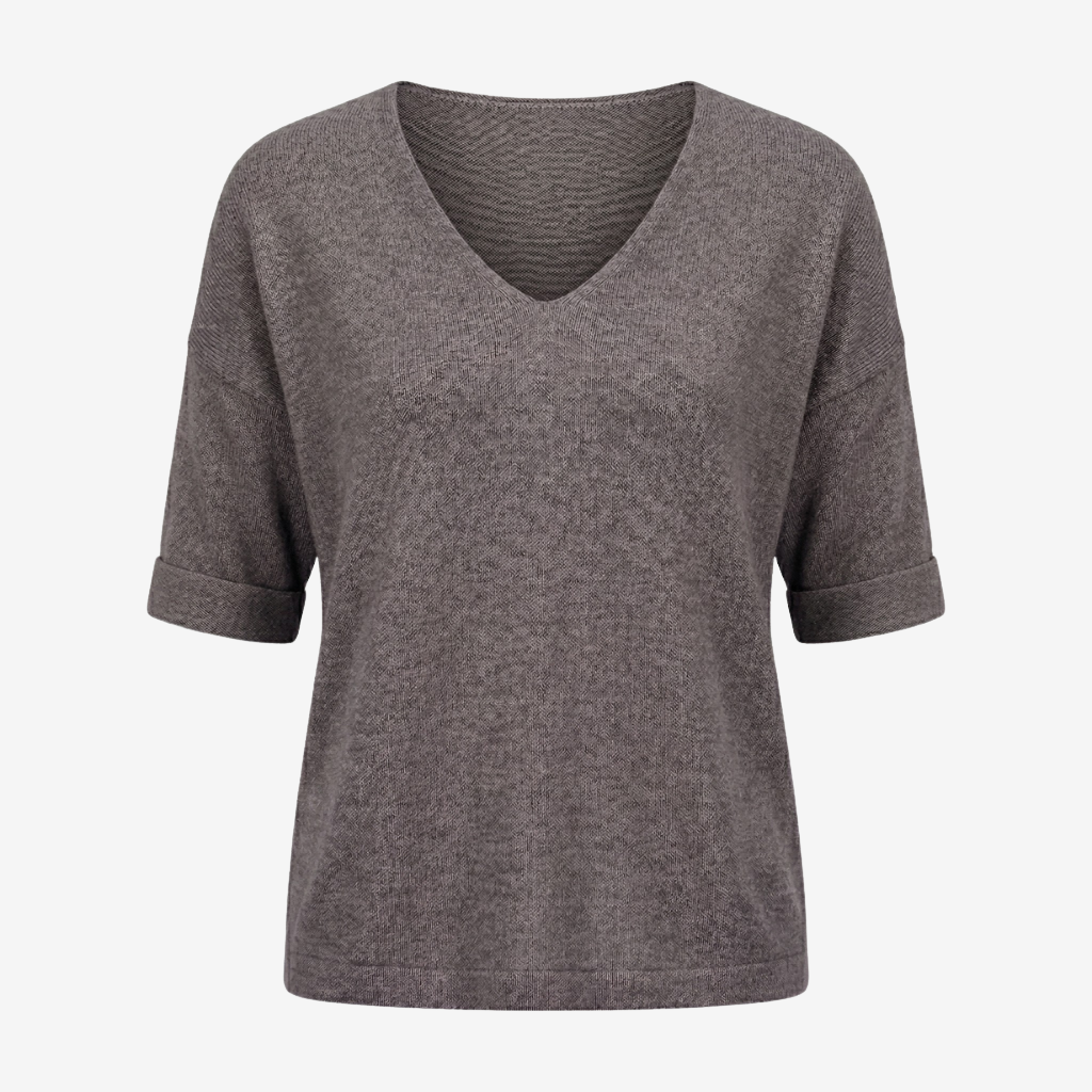 NOMU | Women’s V-Neck Short Sleeve Knit Top