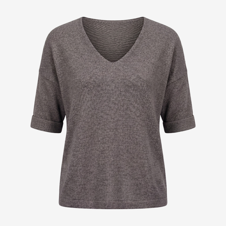 NOMU | Women’s V-Neck Short Sleeve Knit Top
