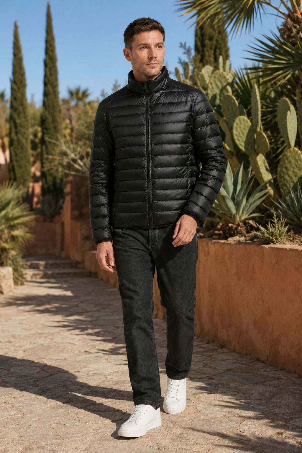 NOMU | Men's Lightweight Quilted Puffer Jacket – Minimalist Insulated Zip-Up Outerwear