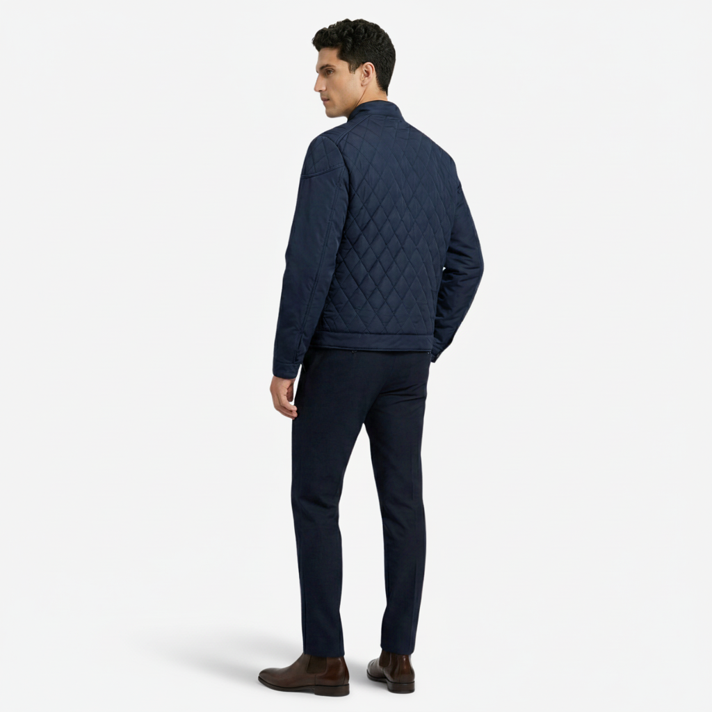 NOMU | Men's Quilted Zip-Up Jacket – Lightweight Modern Outerwear