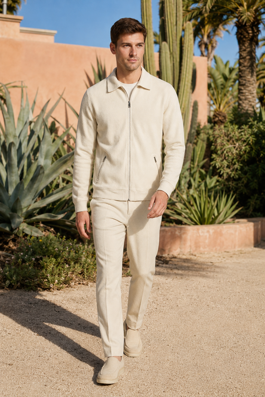 NOMU | Men's Textured Zip-Up Jacket – Minimalist Smart Casual Outerwear