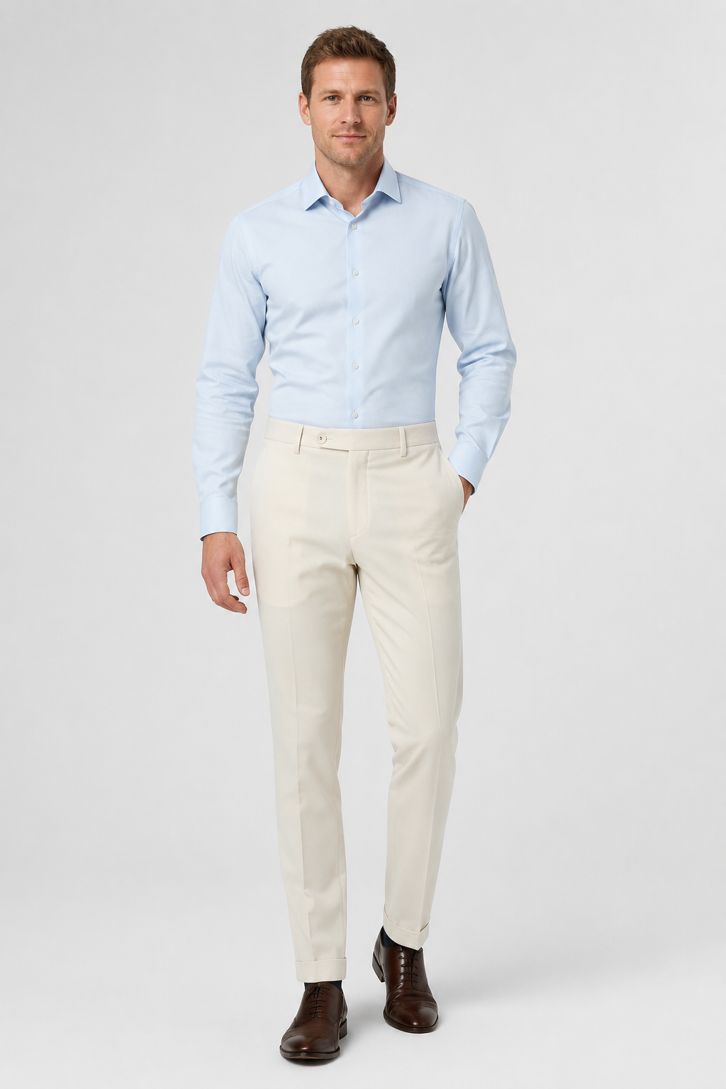 NOMU | Men's Slim Fit Dress Trousers – Tailored Formal Ankle Pants