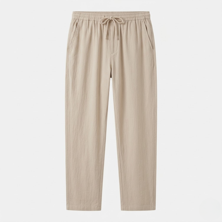 NOMU | Men's Linen Drawstring Pants – Relaxed Fit Casual Tapered Trousers