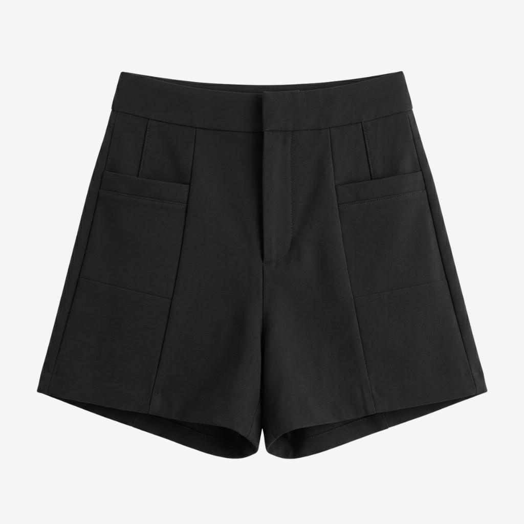 NOMU | Women's High-Waisted Tailored Shorts with Practical Pockets