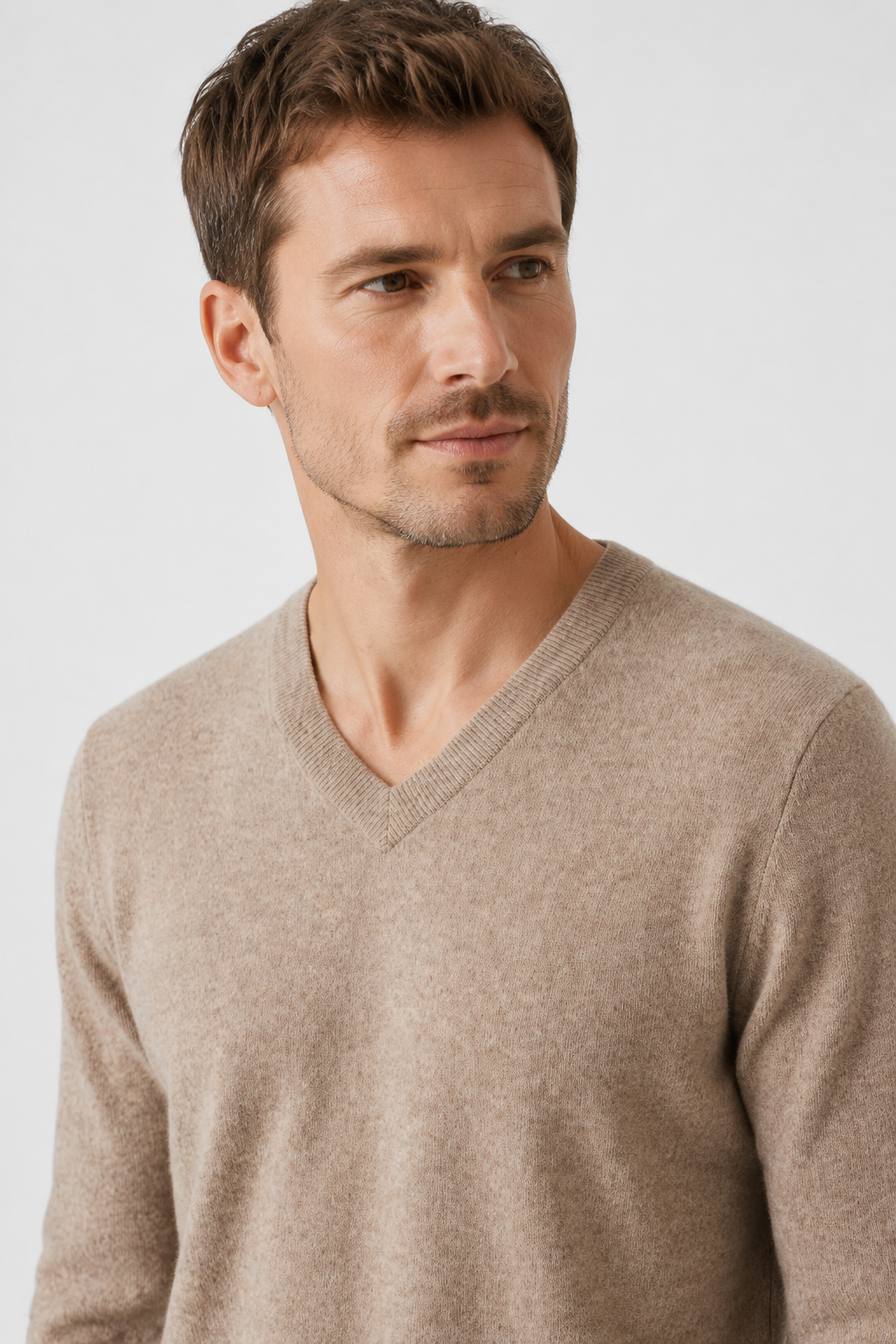NOMU | Men's V-Neck Knit Sweater – Minimalist Soft-Touch Pullover