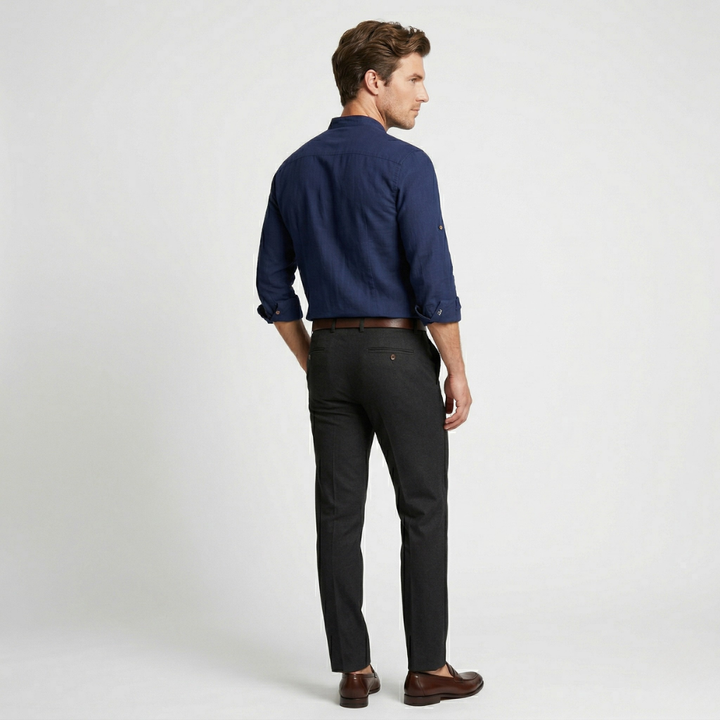 NOMU | Men’s Casual Mandarin Collar Shirt