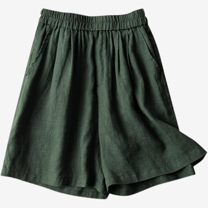 NOMU | Women’s Elastic Waist Linen Shorts