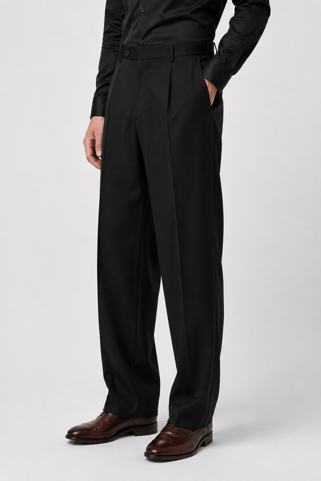 NOMU | Men's Pleated Dress Trousers – Tailored Relaxed Fit Formal Pants
