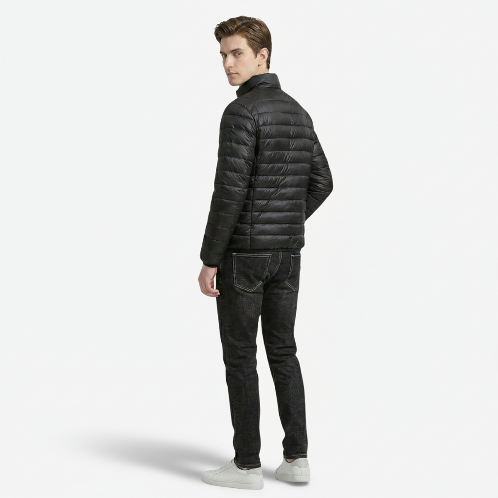NOMU | Men's Lightweight Quilted Puffer Jacket – Minimalist Insulated Zip-Up Outerwear