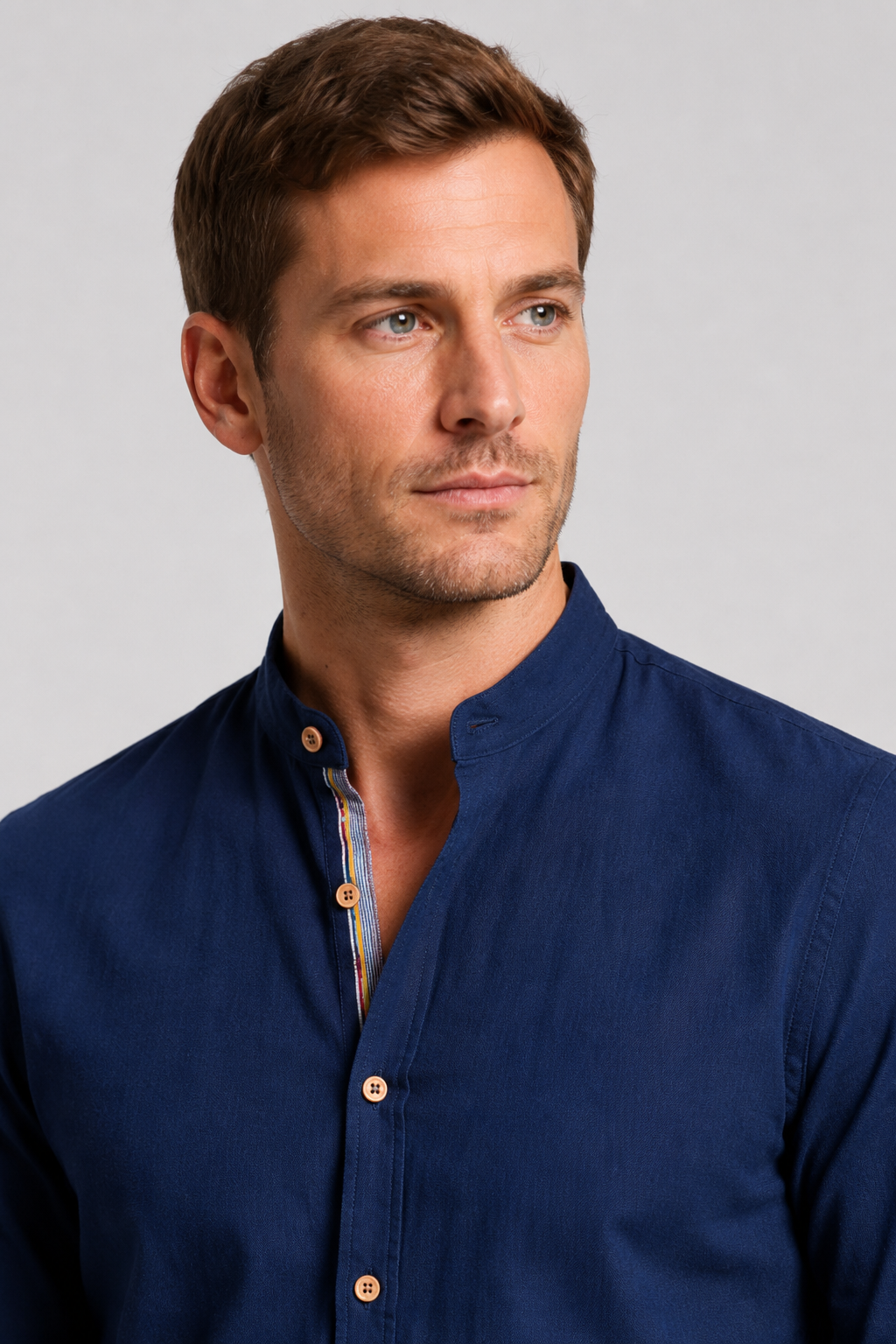 NOMU | Men’s Casual Mandarin Collar Shirt