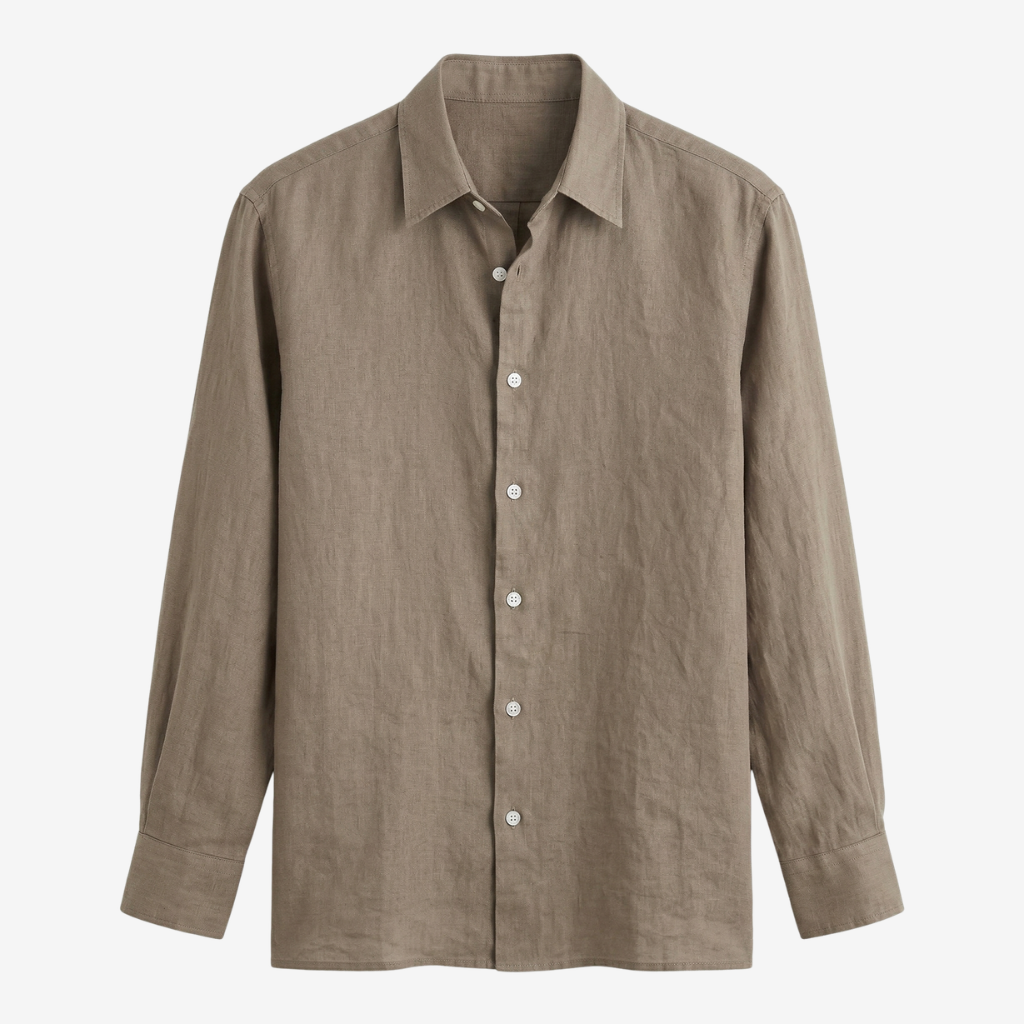 NOMU | Men's Linen Button Up Shirt – Lightweight Long Sleeve Casual Design