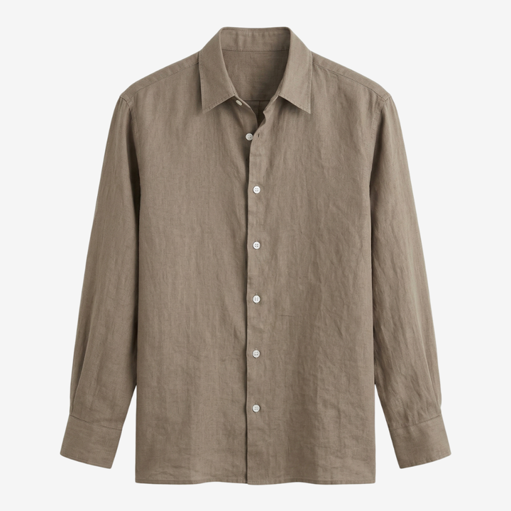 NOMU | Men's Linen Button Up Shirt – Lightweight Long Sleeve Casual Design