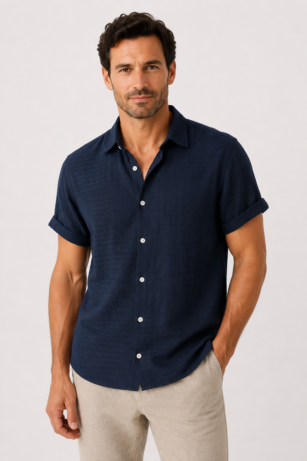 NOMU | Men's Lightweight Shirt – Short Sleeve Button-Up Casual Design