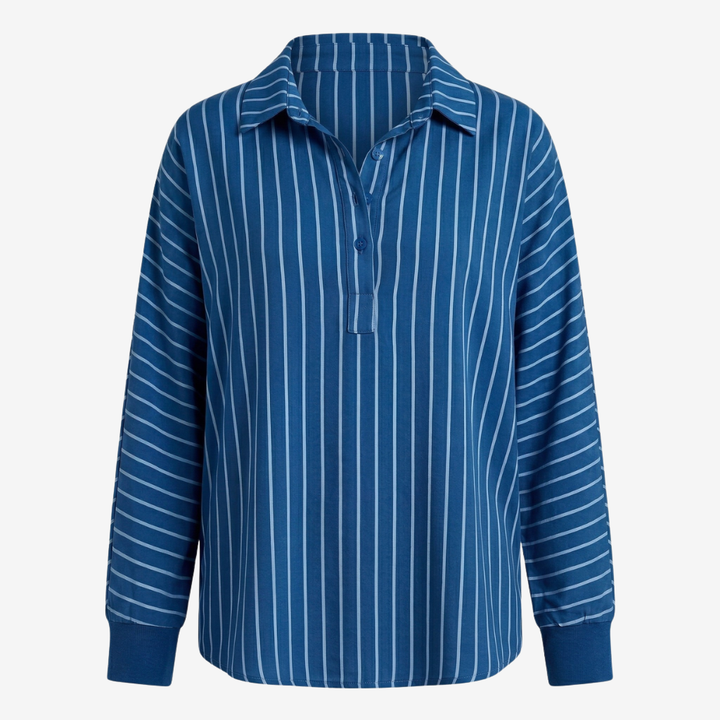 NOMU | Women’s Striped Long Sleeve Button Blouse