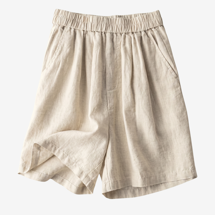 NOMU | Women’s Elastic Waist Linen Shorts