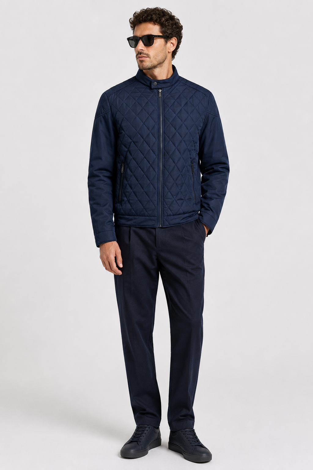 NOMU | Men's Quilted Zip-Up Jacket – Lightweight Modern Outerwear