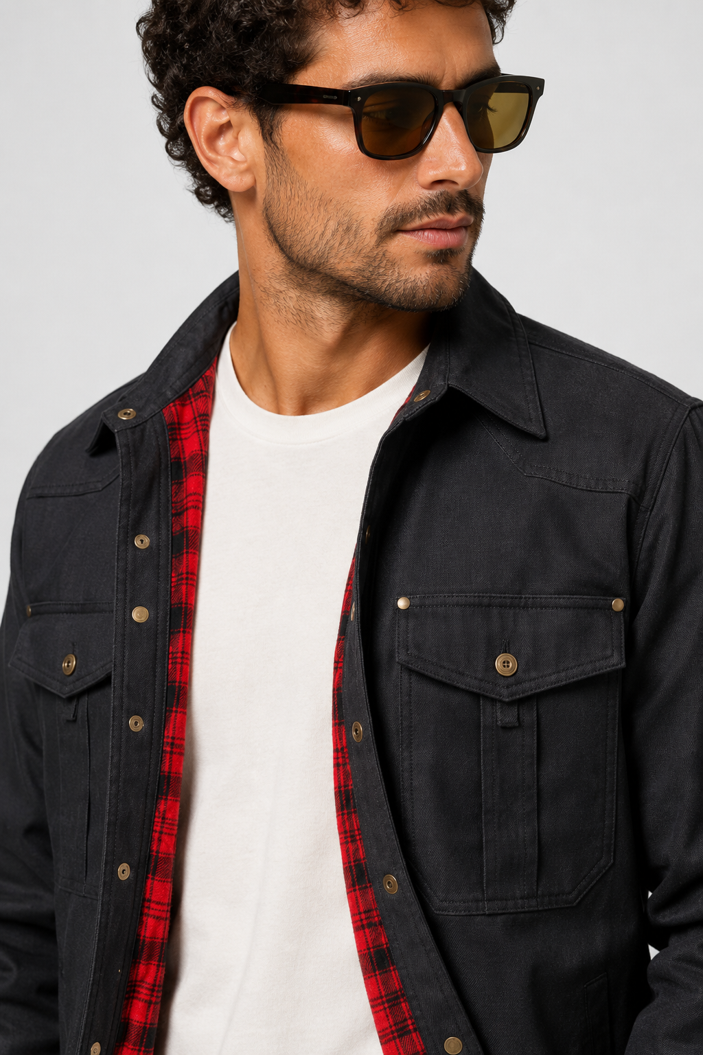 NOMU | Men's Utility Jacket Shirt – Button-Up Long Sleeve Casual Overshirt