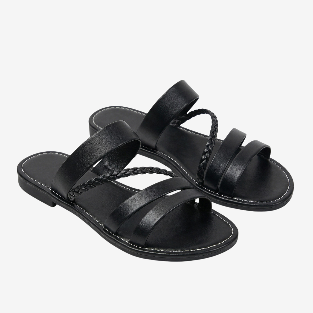 NOMU | Women’s Braided Strap Flat Slide Sandals