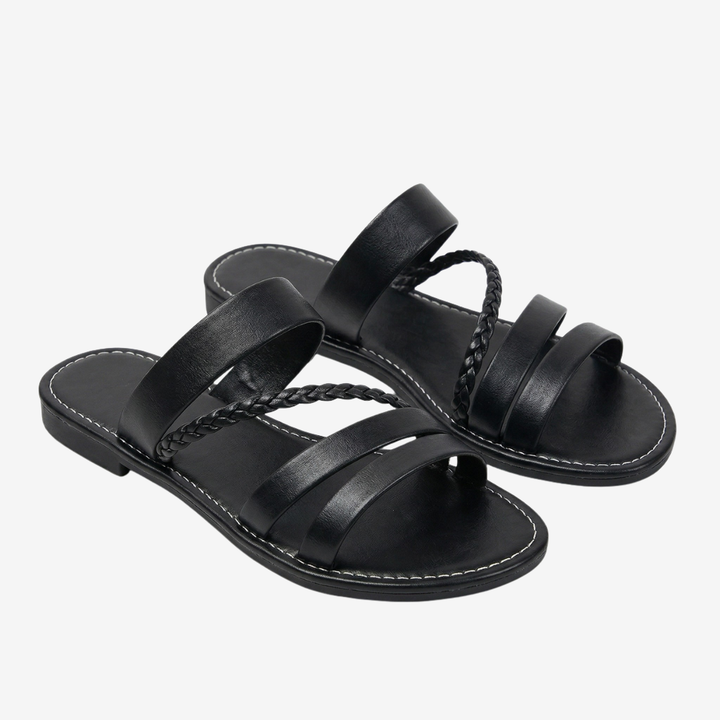 NOMU | Women’s Braided Strap Flat Slide Sandals