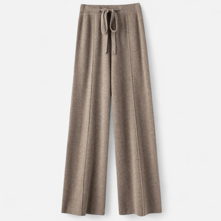 NOMU | Women's Knit Wide Leg Pants – Soft Drawstring Lounge Trousers