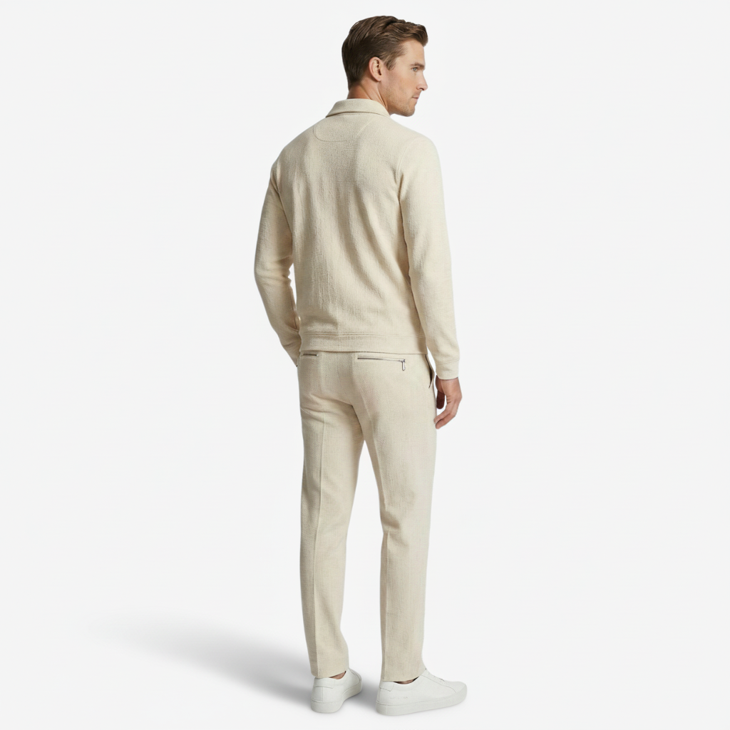 NOMU | Men's Textured Zip-Up Jacket – Minimalist Smart Casual Outerwear